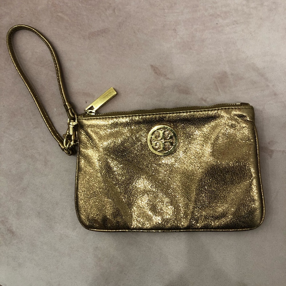 Gold Tory Burch wristlet! Excellent condition!